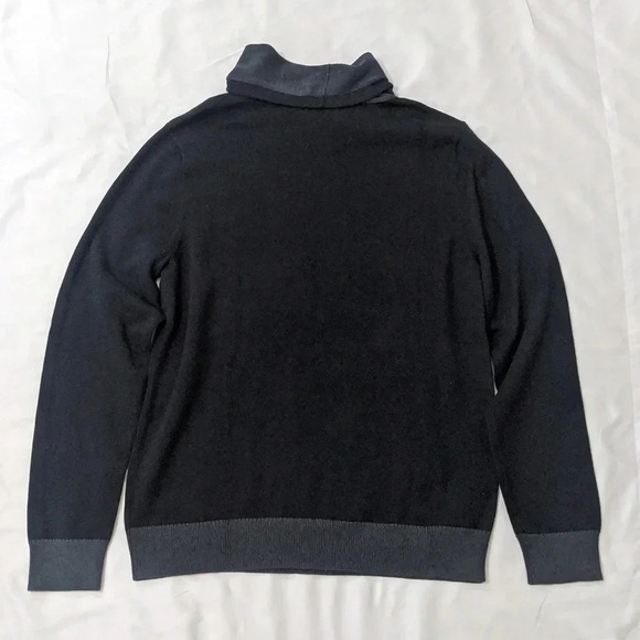 NWT Express Drawstring Cowl Neck Sweater, Color Black/Gray Size L - Picture 2 of 13